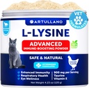 L-lüsiin kassidele - lüsiinipulber Täiendus - 900 mg / teenimine - Kasside ja kassipoegade immuuntoetus - aevastamine, runny nina, kõõrdumine, vesised silmad, külm, silmade funktsioon, hingamisteede tervis - tauriiniga