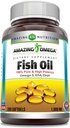 Amazing Omega Fish Oil 1000 mg Softgels Supplement | Omega-3, 180 mg EPA. 120 mg DHA | kõrge potentsi (200 loend)