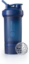 BlenderBottle Shaker pudel koos pillide korraldaja ja ladustamine Protein Powder ProStak System, 22-Ounce, Navy