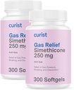 Curist Gas Relief Simethicone 2 Pack - 250 mg Softgels (600 Count) Seedetrakti leevendus, Bloating Relief & Anti Flatulence Gas Pills täiskasvanutele aitab gaasi ja puhumise leevendust (600 Softgels)