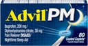 Advil PM valu leevendaja ja öine uneabi, valuvaigistav ravim ibuprofeeniga valu leevendamiseks ja difenhüdramiintsitraat uneabi jaoks - 80 loend (2. pakk)