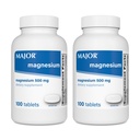 Major Magneesium 500mg - Magneesiumoksiidi tabletid - Toidulisand - 100 loend (2 Pack)