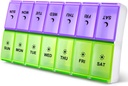 Extra Big Pill Organizer 2 korda päevas, XL Weekly Pill Box, AM PM Pill Case, Pill Container 7 päeva, Vitamiin Case kaks korda päevas