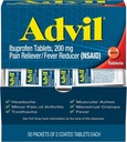 Advil Ibuprofeen, 200 mg, 50 pakendit 2 kaetud tabletiga (5 pakendit)