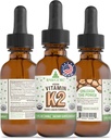 RawGuru vitamiin K2 täiendus - orgaaniline Vegan Vitamiin K2 MK7 koos jälgi sisaldavate mineraalidega - nano-töödeldud antioksüdant ja immuuntoetuslisandi tinktuur - 30 portsjonit Vegan tilka 30 ml kohta, pakend 1