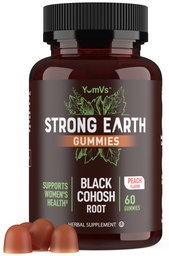 Black Cohosh Gummies for Menopause Relief, Hot Flash & Night Sweats | 50mg Black Cohosh Juur naistele | Gluteenivaba, taimetoitlane, mitte-GMO | Hormooni tasakaalu toetus | Yummy Peach Flavor | 60 Gummies
