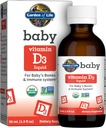 Eluaed Baby Vitamiin D3 Vedelik, 600 IU (15 mikrogrammi) Orgaaniline vedelik D-vitamiin imikutele ja väikelastele, Beebi luude ja immuunsüsteemi toetamine, Gluteenivaba & mitte-GMO, 56 ml (1,9 fl oz) Vedel