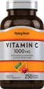 Piping Rock Vitamiin C 1000mg | 250 Caplets | Bioflavonoids & Rose HIPS | Taimetoitlane, mitte-GMO, Gluteenivaba toidulisand