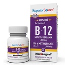 Superior Allikas No Shot Vitamiin B-12 Metüülkobalamiin 1000 mcg, B-6, ja Metüülfolaat 1000 mcg - toetab energia, aju ja südame tervist - Bariatric Friendly - 60 Sublingvaalne lahustuv tablett