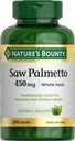Looduse Bounty Saw Palmetto toetus eesnäärme ja kuseteede tervisele, taimse tervise täiendus, 450mg, 250 kapslit