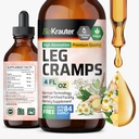 BIO KRAUTER Leg Cramps Tinktuur kiniiniga - Ingver & kummel Vedelikekstraktid jalgade krampide jaoks - looduslik alkohol ja suhkruvaba valem - Vegan langeb 4 Fl.Oz.