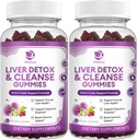 Maksa puhastamine Detox & Repair Gummies - ekstra tugevus 14 in 1 Maksatoetus Täiendus w / Piimohakas Silümariin, Dandelion, Artišokiekstrakt & Elderberry - No Suhkrut, Maksa Tervis Supplement - 120 Ct