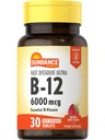 Sundance Kiire lahustada vitamiini B-12 | 6000mcg | 30 tabletti | looduslik marja maitse | taimetoitlane, mitte-GMO ja gluteenivaba toidulisand