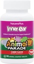 Natures Plus Animal Parade Sisekõrva tugi Laste näritav - Looduslik kirsi maitse - 90 loomakujulist tabletti - Probiootiline täiendus - Gluteenivaba - 45 serveerimist