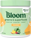 Bloom Nutrition Superfood Greens Powder, Seedeensüümid w / Probiootikumid ja prebiootikumid, Soolestiku Tervis, Puhutav Abi naistele, Chlorella, 15 SVG (15 Servings (Pack of 1), Mango)