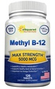 ASquared Nutrition Vitamiin B12-5000 MCG Täiendus Metüülkobalamiiniga (metüül B-12) - Max Tugevus Vitamiin B 12 Toetus, mis aitab suurendada looduslikku energiat, kasu aju ja südame funktsiooni - 120 tabletti