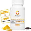 Kurkumiini lisa 60 serveerimist - toetab liigeste tervist | Bioperine Black Pepper ekstrakt 500mg kapslitega, kurkuminoidid 475mg | aitab maksa funktsiooni, seedimist ja paremat imendumist