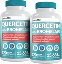 28-in-1 Quercetin koos Bromelain Supplement - Quercetin 500mg kapslid igapäevaseks immuunkaitse toetuseks - Quercetin koos C-vitamiini ja tsink täiskasvanutele rikastatud D-vitamiini (120 ct, pakendis 2)