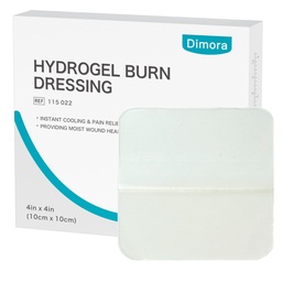 Dimora Hydrogel Burn Dressing 4 " x 4" - Burn and Haound Dressing Instant Cooling Relief väikeste põletuste ja haavade jaoks, rahustav niiske põletuspadjad 1.-2. astme põletused, lõiked, marrastused (10 loend)