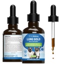 Lemmikloomade heaolu Kopsu kuld kassidele - Kopsu immuuntoetus, Madalam hingamisteede tervis, Open Airways, Normaalne hingamine, Reishi, Coptis - Veterinaaride poolt formuleeritud taimsed toidulisandid - 2 oz (59 ml)