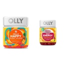 OLLY Hello Happy Gummy Worms, meeleolu tasakaalu toetus, D-vitamiin, safran, täiskasvanute närimistable Supplement & ekstra tugevus Daily Energy Gummy, Kofeiinivaba, 1000 mg Vitamiin B12, CoQ10, Goji Berry