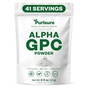 Purisure Alpha GPC pulber, 25 g, puhas alfa GPC koliinilisand ajule ja fookusele, CDP koliinilisandid mälu jõudlusele ja kontsentratsioonile, täiteainete puudumine, mitte-GMO, pakub 42 teenust