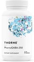 THORNE - PharmaGABA-250 - GABA Supplement - 250 mg Natural Source Gamma-Aminobutyric Acid - Promotes a Calm, Relaxed, Focused State of Mind* - 60 Capsules