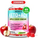 Apple Cider Äädikas Gummies, Fast Ripped Keto ACV Gummies, Max Strength 2000mg, Formuleeritud rohelise tee, B6 & B12, Probiootikumid, ACV Metabolism, Seedimine, Detox & Cleanse, 60 Loeb