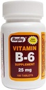 Vitamiin B-6 25 mg, 100 tabletti, Watson Rugby - osta pakendeid ja säästa (3 pakendit)