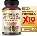 Nattokinase 5000FU Quercetin Red Pärmi Riis Hawthorn - üldine tervisetoetus - valmistatud USA-s