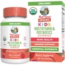 MaryRuth Organics Kids Vitamins | USDA Organic | Multivitamiin Gummies + Postbiootikumid vanuses 4+ | Lactobacillus Rhamnosus | Vegan | Non-GMO | 60 Count