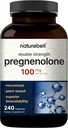 Pregnenoloon 100 mg, 240 kapslit | 99% puhtus, mikroniseeritud hinne suurema imendumise jaoks, taimepõhine - looduslik lähteaine, aju ja immuuntervise täiendus - mitte-GMO, sojavaba