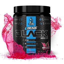 eFlow Nutrition Enrage Black High Stimulant Pre Workout Supplement - Preworkout Powder, et suurendada energiat, pumpasid ja tugevust - 4 maitset (30 serveerimist) (Sour Black Cherry)