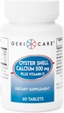 GeriCare Oyster Shell Calcium 500mg + D-vitamiin, luude tervis, toidulisandite tabletid, 60 loend (pakk 1)