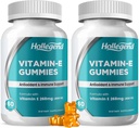 Vitamiin E Gummies 268mg 400 RÜ, looduslik vitamiin E närimistable toidulisand täiskasvanutele, naistele ja meestele, nahale ja immuunsüsteemile Tervis, antioksüdant, oranž maitse, 120 krahv