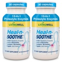 HEAL-N-SOOTHE ühised tugilisandid - proteolüütilised ensüümid nagu Bromelain & Papain, koos boswellia, kurkumi ja ingveriga - Promotes Valk Seedetrakti funktsiooni & kehakaitse heaolu - 90 Count (2 Pack)