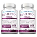 Heakskiidetud Science® Resveratrool - 1000 mg Trans Resveratrooli - 250 mg polüfenooli - 98% puhtuse tase - sisaldab bioperiini® - 380 vegan sõbralikku kapslit - 2 pudelit