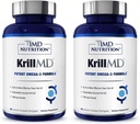 1MD KrillMD - Antarktika krillõli Omega 3 täiendus astaksantiiniga, EPA, DHA | 2X efektiivsem kui kalaõli | 60 Softgels (2-Pack)