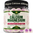 Taimne Kaltsium Gummies 600mg vitamiin D3 K2, Magneesium, tsink luu tugevust, suhkruvaba kaltsiumi täiendused naistele ja meestele (sertifitseeritud vegan) säästvalt orgaanilistest punastest vetikatest - 60 loendit