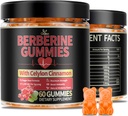 Berberine GLP-1 Gummies koos Berberine HCI, Piimaohakas, Ceylon Cinnamon, PlusChro mium meestele ja naistele, energia Boost, keha tugi, suhkruvaba (60 CT,1 Pack)