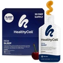 Healthycell REM Sleep Aid Supplement täiskasvanutele - Vedel Gel Extra Tugevus Sleep Supplement melatoniini, magneesiumi, L-Theanine, GABA & Natural Calming maitsetaimed - 30 Gel Packs, Kirs Maitsestatud