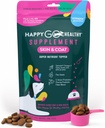 Naha- ja mantlilisandid koertele | Koer sügeleb nahale ja soodustab läikivat nahakatet koertele | rikas Omega 3 Kõik-looduslikud koostisosad Maitsev Kibble Dog Food Topper | 60 Count Pack