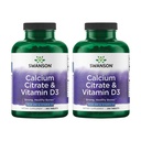 Swanson Kaltsiumtsitraat & Vitamiin D3 250 Tabs (2 Pack)