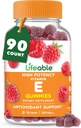 Elujõuline E-vitamiini kummikud | 268mg | suurepärane maitse E-vitamiini toidulisandid | Naha, silmade tervise ja immuunsusfunktsiooni tugi | VIT E täiskasvanutele, meestele, naistele | 90 Gummies