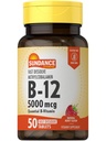 Sundance Vitamiin B12 Kiiresti lahustatavad tabletid | 5000 mcg | 50 loendust | metüülkobalamiinina | looduslik marjamaitse | Taimetoitlane, mitte-GMO ja gluteenivaba toidulisand