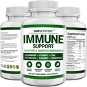 Immune Support Supplement, 10 in 1 Immunity Booster Blend of Elderberry, vitamiin C, tsink, Echinacea, kurkum, probiootikumid ja antioksüdandid immuunsüsteemi kaitse, hingamisteede ja seedetrakti tervise, 60 pillid