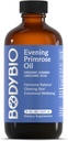 BodyBio Evening Primrose Oil - Natural Gamma Linolenic Acid terve naha ja hormoonide tasakaalu - Non-GMO, Cold Pressed - 8oz