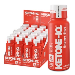 Ketone-IQ Ei Kofeiini Eksogeensed Ketoonid Energia Shots - 24 Pakk Kofeiinivaba Energiajoogid 10 g Ketoonid - Suhkruvaba, Soolavaba ja kõik looduslikud (Original)