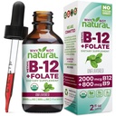 Miks mitte looduslik vitamiin B12 Vedel Plus Folaat - Orgaaniline sublingvaalne ekstra tugevus Vegan tilgad - Metüüllisandiga Folinic