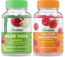 Elujõuline Aloe Vera + Kaltsium Magneesium, Gummies Bundle - suurepärane maitse, vitamiinilisand, Gluteenivaba, GMO-vaba, närimiskõlblik